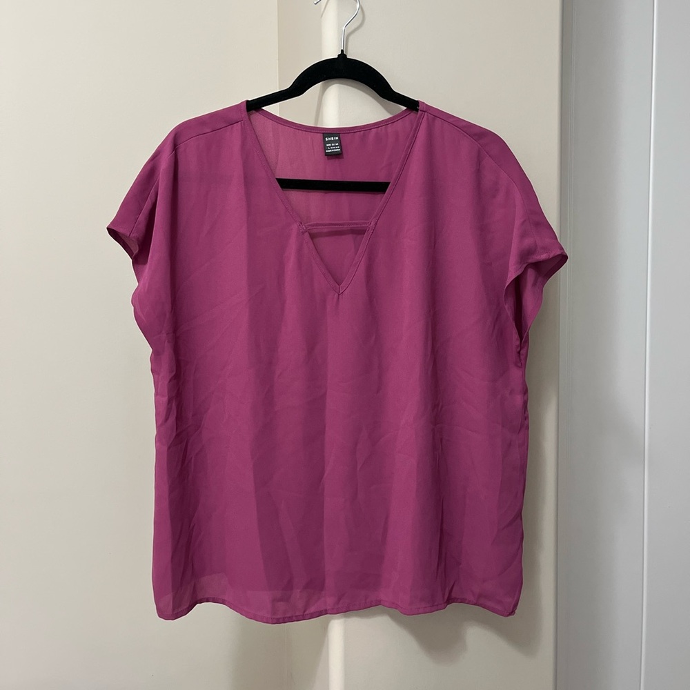 Women's Purple V-Neck Top